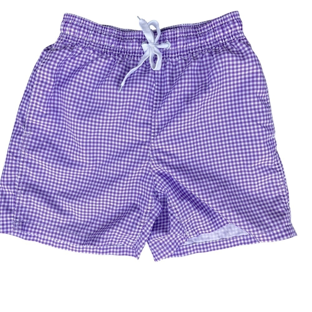Kanu Surf Men's Monaco Board Shorts Swim Trunk Size M Purple Check Beach Pool